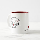 Fun Best Dog Mama Foto Custom Monogram Zweifarbige Tasse (Vorderseite Links)