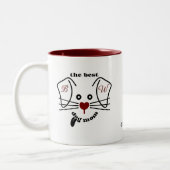 Fun Best Dog Mama Foto Custom Monogram Zweifarbige Tasse (Links)