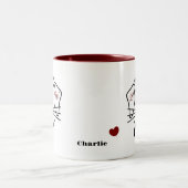 Fun Best Dog Mama Foto Custom Monogram Zweifarbige Tasse (Mittel)