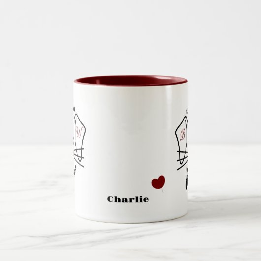 Fun Best Dog Mama Foto Custom Monogram Zweifarbige Tasse (Mittel)