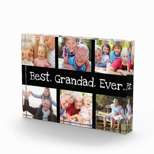 Fun Best Grandad je 6 FotoCollage Schwarz-weiß Fotoblock (Rechts)