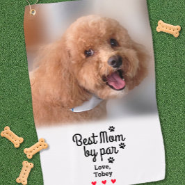 Fun Beste Hunde Mama nach Par Foto Name Paws erste Golfhandtuch