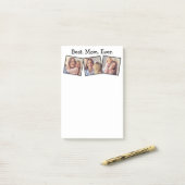 Fun Beste Mama je 4 Foto Collage Black Post-it Klebezettel (Auf Schreibtisch)