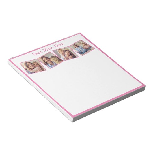 Fun Beste Mama je 4 Fotomaterial Pink Notepad Notizblock (angewinkelt)