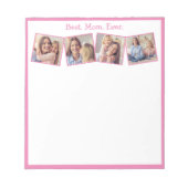 Fun Beste Mama je 4 Fotomaterial Pink Notepad Notizblock (Vorderseite)