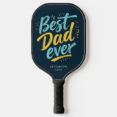 Fun Bester Vater je einfaches blaues Navy-Yellow-S Pickleball Schläger (Vorderseite)