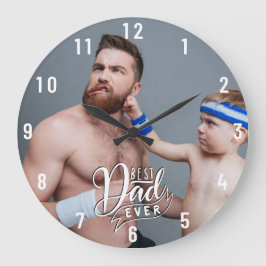 Fun Bester Vater je Foto Große Uhr