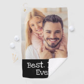Fun Bester Vater je Foto Schwarzer Golfer Personal Golfhandtuch (Insitu)