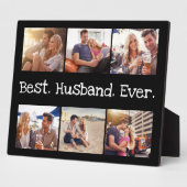 Fun Bestes Husband je 6 FotoCollage Schwarz-weiß Fotoplatte (Seite)