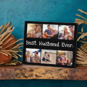 Fun Bestes Husband je 6 FotoCollage Schwarz-weiß Fotoplatte (Seite)