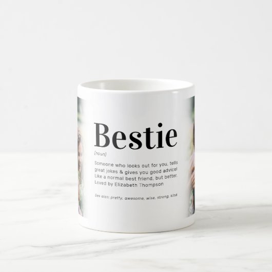 Fun Bestie Definition Best Friend Foto Kaffeetasse (Mittel)