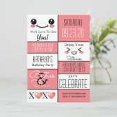 Fun Bestie's Geburtstag  Einladung (Stehend Vorderseite)