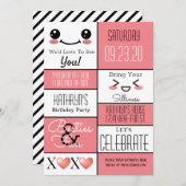 Fun Bestie's Geburtstag  Einladung (Vorne/Hinten)