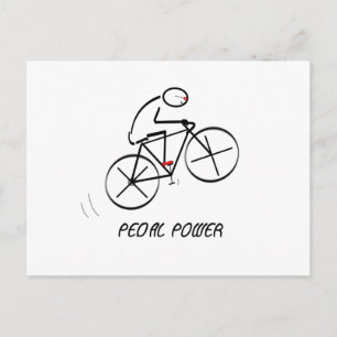 Fun Bicyclist Design mit "Pedal Power"-Text Postkarte
