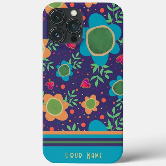 Fun Big Blue Blumen Muster Inspirivity Case-Mate iPhone Hülle (Rückseite)