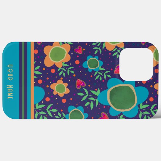 Fun Big Blue Blumen Muster Inspirivity Case-Mate iPhone Hülle (Rückseite (Horizontal))