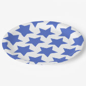 Fun, Big Navy Blue Stars Pattern - Nautik Pappteller (Schrägansicht)