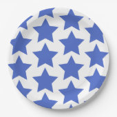 Fun, Big Navy Blue Stars Pattern - Nautik Pappteller (Vorderseite)