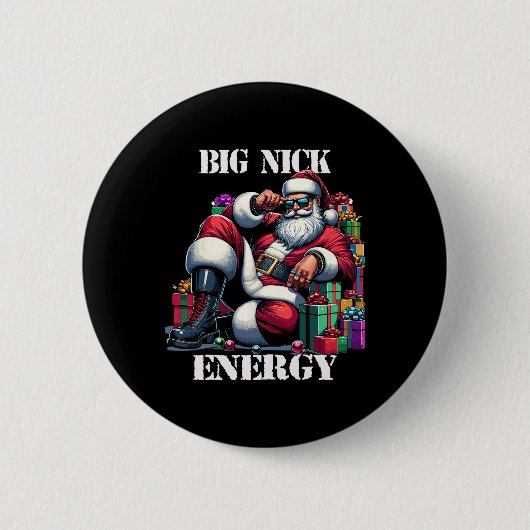 Fun Big Nick Energy Fun Weihnachten Weihnachten We Button (Vorderseite)