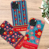 Fun Big Red Blume Navy Muster Inspirivity Case-Mate iPhone Hülle