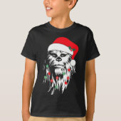Fun Bigfoot Face Weihnachtsmannmütze Niedlich Weih T-Shirt (Vorderseite)