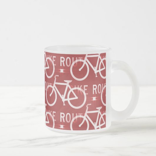 Fun Bike Route Fixie Radrennmuster Rot Mattglastasse (Rechts)