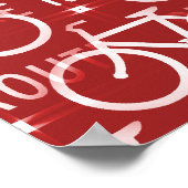 Fun Bike Route Fixie Radrennmuster Rot Poster (Ecke)