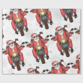 Fun Biker Santa Snowflake Geschenkpapier (Flach)