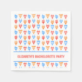 Fun Bikini Pool Party Personalisiert Bachelorette Serviette (Vorderseite)