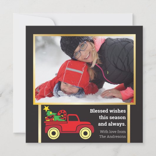 Fun Billboard Style Modernes Foto Weihnachten (Vorderseite)