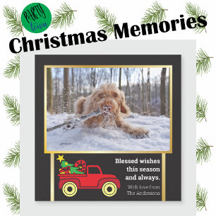 Fun Billboard Style Modernes Weihnachtsfest Foto Magnetkarte