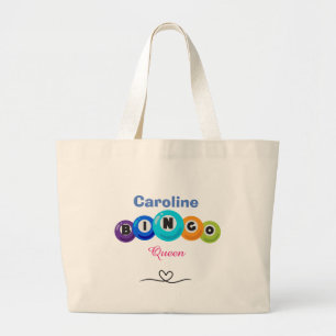 Fun Bingo Queen Editable Name Jumbo Stoffbeutel