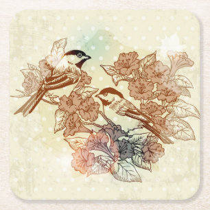 Fun Bird Sketch Rechteckiger Pappuntersetzer