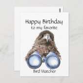 Fun Bird Watcher Birthday Pun Hawk Binoculars Postkarte (Vorne/Hinten)
