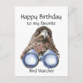 Fun Bird Watcher Birthday Pun Hawk Binoculars Postkarte (Vorderseite)