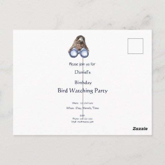 Fun Bird Watching Zitat Falken Binoculars Postkarte (Rückseite)