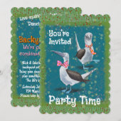 Fun Birthday Backyard Barbecue Party Invitation Einladung (Vorne/Hinten)