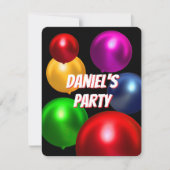 Fun Birthday Balloons Party Einladung (Vorderseite)
