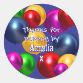 Fun Birthday Balloons Personalisiert Gefallen Runder Aufkleber (Vorderseite)