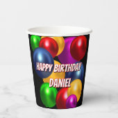Fun Birthday Balloons Personalisiert Pappbecher (Rückseite)