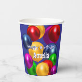 Fun Birthday Balloons Personalisiert Pappbecher (Rückseite)