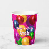 Fun Birthday Balloons Personalisiert Pappbecher (Rückseite)