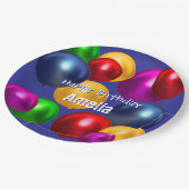 Fun Birthday Balloons Personalisiert Pappteller (Schrägansicht)