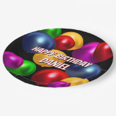 Fun Birthday Balloons Personalisiert Pappteller (Schrägansicht)