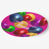 Fun Birthday Balloons Personalisiert Pappteller (Schrägansicht)