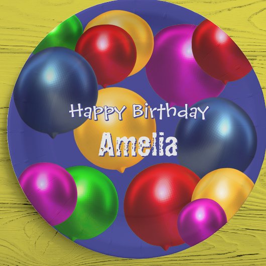 Fun Birthday Balloons Personalisiert Pappteller