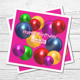 Fun Birthday Balloons Personalisiert Serviette
