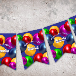 Fun Birthday Balloons Personalisiert Wimpelkette