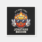 Fun Birthday Boy with Basketball Theme Serviette (Vorderseite)