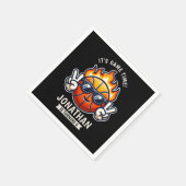 Fun Birthday Boy with Basketball Theme Serviette (Ecke)